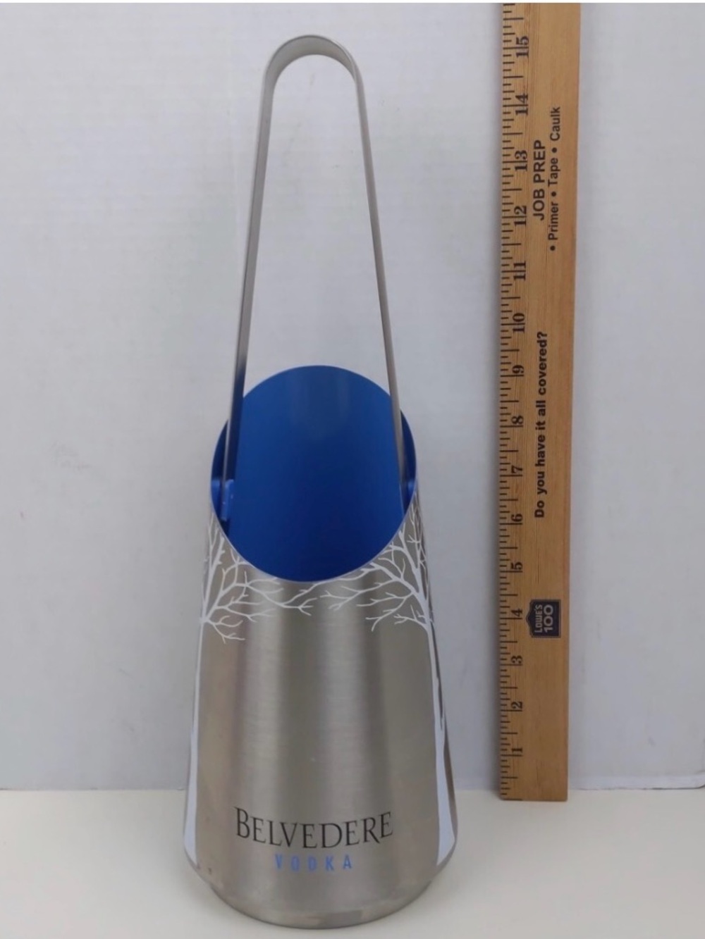 Belvedere Vodka Branded Stainless Steel Bottle Holder - Blue Interior